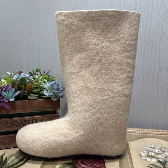 Vintage Russian Valenki Traditional Wool Felt Boots Beautiful Embroidered Birds - Picture 5 of 16